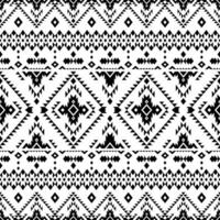 Aztec and Navajo tribal motif. Abstract seamless stripe pattern in black and white color. Ethnic retro style. Design for curtain, textile, wrapping, fabric, clothes, patchwork, batik, texture, ikat. vector