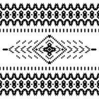 geométrico sin costura étnico modelo en negro y blanco color. azteca tribal contemporáneo motivo. nativo estilo. diseño para cortina, textil, envase, tela, ropa, labor de retazos, batik, textura, ikat. vector