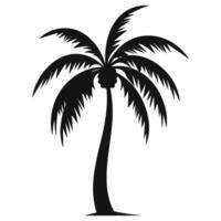 A Coconut tree Silhouette Vector isolated on white background