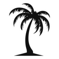 A Palm tree vector silhouette isolated on a white background, Tropical palm tree black clipart