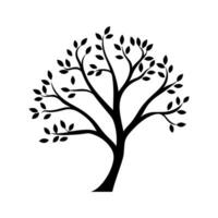 un rama árbol vector negro silueta clipart aislado en un blanco antecedentes