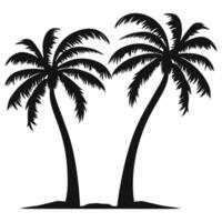 A Coconut tree Silhouette Vector isolated on white background