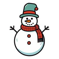 A Snowman Vector illustration isolated on a white background