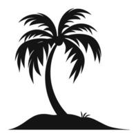 A Coconut tree Silhouette Vector isolated on white background
