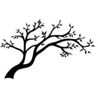 A Branch Tree vector Black Silhouette clipart isolated on a white background