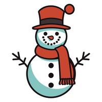 A Snowman Vector illustration isolated on a white background