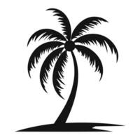 A Coconut tree Silhouette Vector isolated on white background