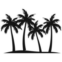 A Coconut tree Silhouette Vector isolated on white background