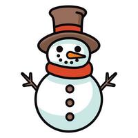 A Snowman Vector illustration isolated on a white background