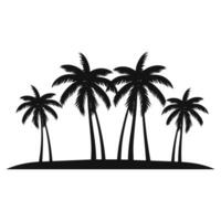 A Coconut tree Silhouette Vector free