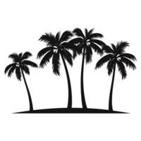 A Coconut tree Silhouette Vector free