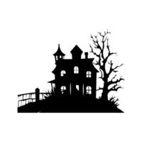 A Scary Haunted House Silhouette Vector free