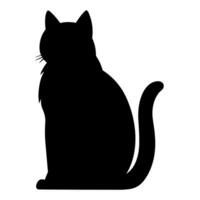 A silhouette of a black cat vector free