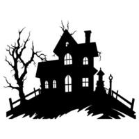 A Scary Haunted House Silhouette Vector free