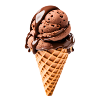 ai gerado chocolate gelo creme cone isolado em transparente fundo png