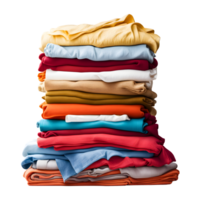 AI generated Stack of Clean Clothes Isolated on Transparent Background png