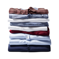 AI generated Stack of Clean Shirts Isolated on Transparent Background png