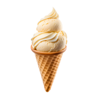 AI generated Vanilla Ice Cream Cone Isolated on Transparent Background png