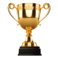 AI generated Golden Champion Trophy Isolated on Transparent Background png