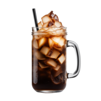 ai generado con hielo café aislado en transparente antecedentes png