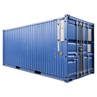 ai generiert Blau Versand Container isoliert auf transparent Hintergrund png