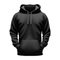 AI generated Black Blank Hoodie Isolated on Transparent Background png