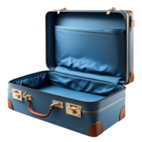 AI generated Open Blue Suitcase Isolated on Transparent Background png