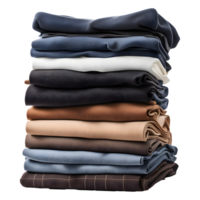 AI generated Stack of Clean Pants Isolated on Transparent Background png