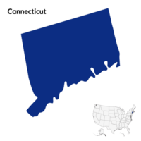 Connecticut kaart. Verenigde Staten van Amerika kaart png