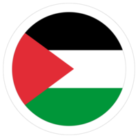 Flag of Palestine. Palestine flag in round circle  desing shape png