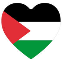 vlag van Palestina. Palestina vlag in hart ontwerp vorm png