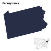 Karta av pennsylvania. USA Karta. png