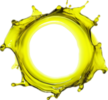 AI generated splash of olive or engine oil arranged in a circle png