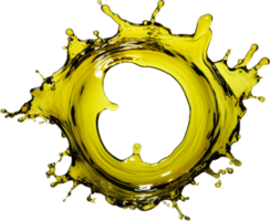 AI generated splash of olive or engine oil arranged in a circle png