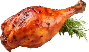 ai generato gustoso grigliato pollo gamba png