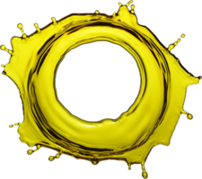 AI generated splash of olive or engine oil arranged in a circle png