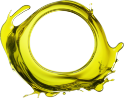 AI generated splash of olive or engine oil arranged in a circle png