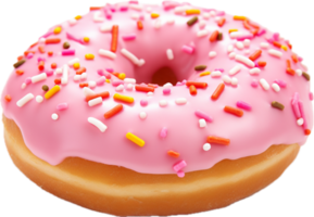 AI generated pink donut png