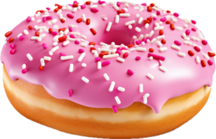 AI generated pink donut png