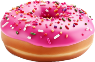 AI generated pink donut png