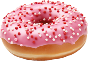 AI generated pink donut png