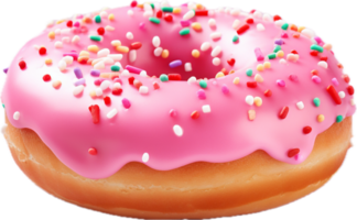 AI generated pink donut png