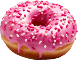 AI generated pink donut png