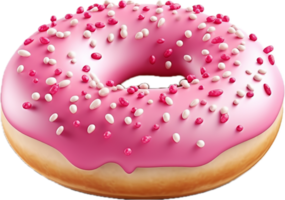 AI generated pink donut png