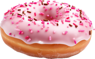 AI generated pink donut png