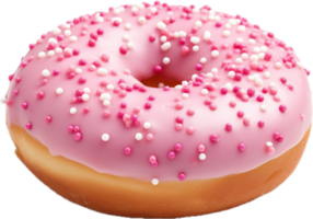 AI generated pink donut png