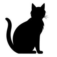 A silhouette of a black cat, Scary Cat Vector isolated on a white background