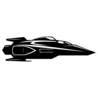 A Spaceship vector isolated on a white background, A spacecraft Rocket black Silhouette