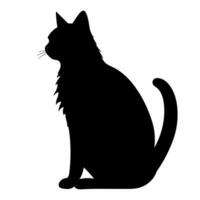 A silhouette of a black cat, Scary Cat Vector isolated on a white background