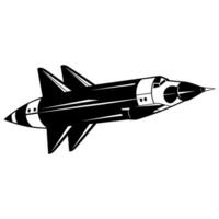 A Spaceship vector isolated on a white background, A spacecraft Rocket black Silhouette